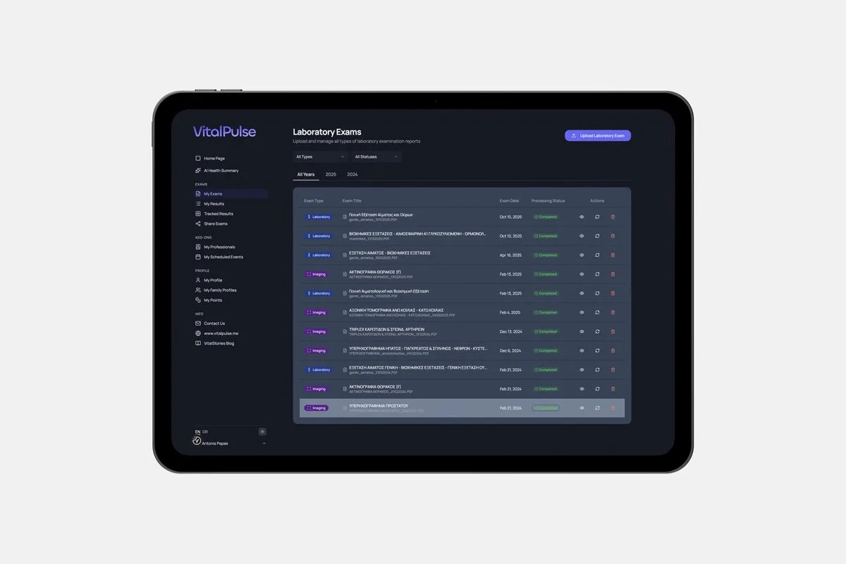VitalPulse application screenshot 1